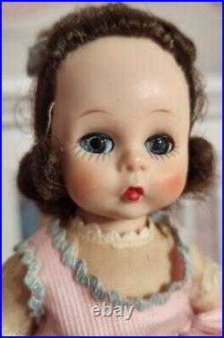 Alexander-kins Doll Beth With Rare Pink & Blue Dress Outfit Dark Hair