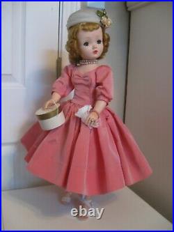 Beautiful 1956 Madame Alexander Cissy In Rose Taffeta Dress