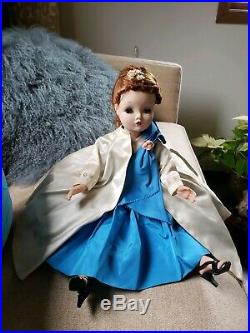 Beautiful Auburn Madam Alexander Cissy 1950s Doll In Satin Dress And Coat. All