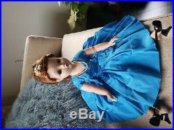 Beautiful Auburn Madam Alexander Cissy 1950s Doll In Satin Dress And Coat. All