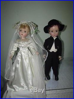Beautiful Vintage Hard Plastic 18 Tall Bride And Groom Madame Alexander