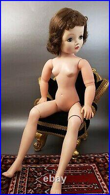 Cissy Doll 1950's Madame Alexander Vintage Brunette Blue Eyes Nude All Original