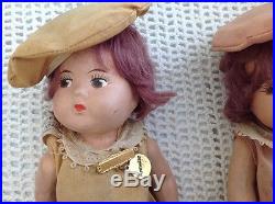 DIONNE QUINT TODDLERS 7-1/2 INCHES TALL ALL ORIGINAL 1936