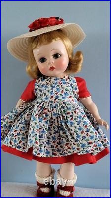 Early Madame Alexander-Kin 1953 Heavier Body Strung Doll SLNW in School Outfit