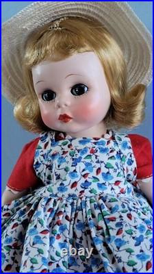 Early Madame Alexander-Kin 1953 Heavier Body Strung Doll SLNW in School Outfit