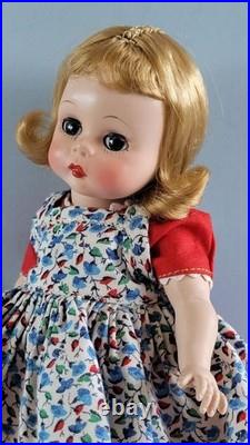 Early Madame Alexander-Kin 1953 Heavier Body Strung Doll SLNW in School Outfit