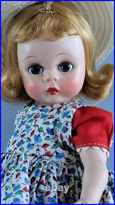 Early Madame Alexander-Kin 1953 Heavier Body Strung Doll SLNW in School Outfit