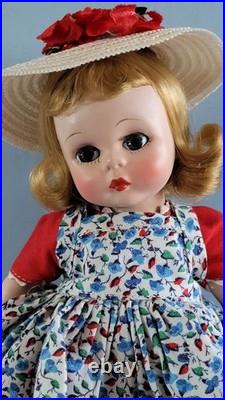 Early Madame Alexander-Kin 1953 Heavier Body Strung Doll SLNW in School Outfit