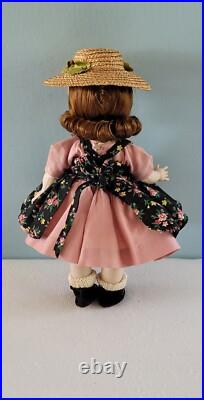 Early Madame Alexander-kins Strung Doll Heavier Body 1953 Black Floral Pinafore