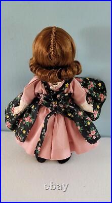 Early Madame Alexander-kins Strung Doll Heavier Body 1953 Black Floral Pinafore