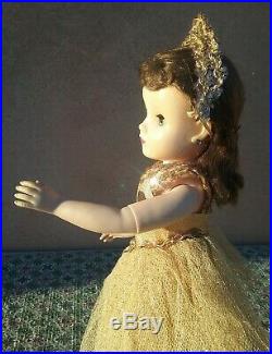 Elise Madame Alexander 1950s vintage 16 doll gold ballerina plastic jointed
