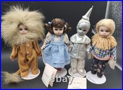 FULL SET! Porcelain Madame Alexander Oz Dolls Scarecrow Tin Man Dorothy Lion