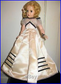 GORGEOUS 1950s MARGARET ROSE 18 IN. HP DOLL, DESIGNER GOWN, VERY GOOD CONDITION