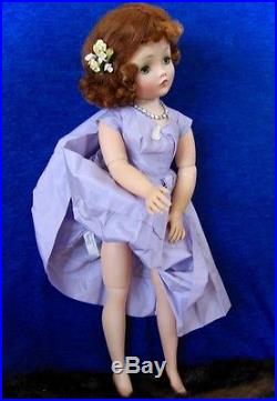 GORGEOUS VINTAGE 1950's RED HAIRED CISSY DOLL & TAG. DRESS BY MADAME ALEXANDER