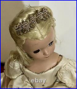 Gorgeous 1950 hard plastic, tagged Mme. Alexander 18 CINDERELLA doll Needs TLC