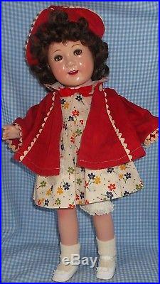 JANE WITHERS 17 Composition MADAME ALEXANDER doll Brown FLIRTY EYES Mohair wig
