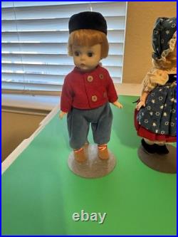 Lot Of 6 Vintage 8 Inch Dolls With Stands Madame Alexander, Vogue Ginny, Sanford