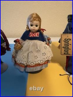 Lot Of 6 Vintage 8 Inch Dolls With Stands Madame Alexander, Vogue Ginny, Sanford