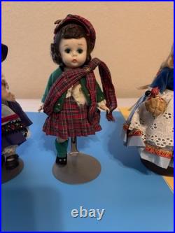 Lot Of 6 Vintage 8 Inch Dolls With Stands Madame Alexander, Vogue Ginny, Sanford
