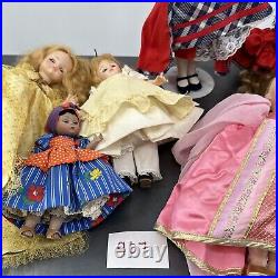 Lot Of 6 Vintage Madame Alexander Dolls plus Clothing & 2 Stands