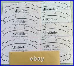 Lot of 10 Madame Alexander COAs Factory Sale Harlem NY Provenance EX CONDITION