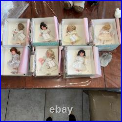 Lot of 7 Madame Alexander Days Of The Week 8in Dolls NIB/Embroideries/Stands