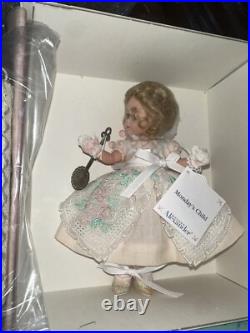 Lot of 7 Madame Alexander Days Of The Week 8in Dolls NIB/Embroideries/Stands