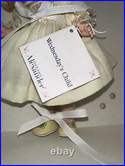 Lot of 7 Madame Alexander Days Of The Week 8in Dolls NIB/Embroideries/Stands