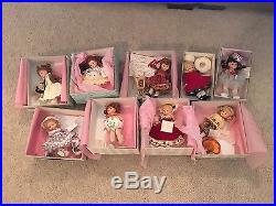 Lot of 9 Madame Alexander 8 inch dolls with original boxes and accessories