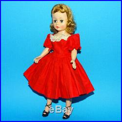 Lovely Madame Alexander Blond Cissette Doll Tagged Red Cotton Drop Waist Dress
