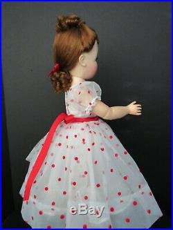 Lovely Summertime Cissy In White Organdy & Red Polka Dots