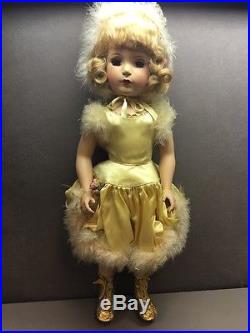 MADAME ALEXANDER 20 Doll BABS SKATER Yellow outfit Margaret Vintage 1950's