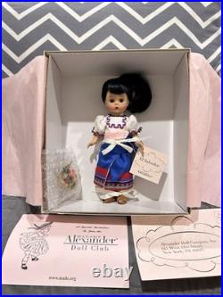 MADAME ALEXANDER 8 SIGNED INTERNATIONAL DOLL. EL SALVADORE With FRUIT BASK