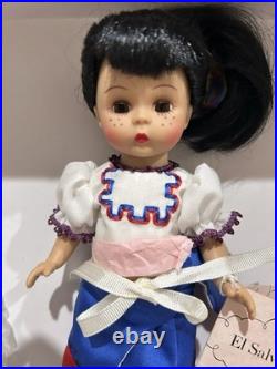 MADAME ALEXANDER 8 SIGNED INTERNATIONAL DOLL. EL SALVADORE With FRUIT BASK