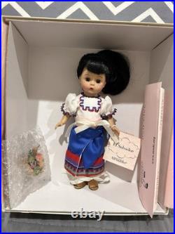 MADAME ALEXANDER 8 SIGNED INTERNATIONAL DOLL. EL SALVADORE With FRUIT BASK