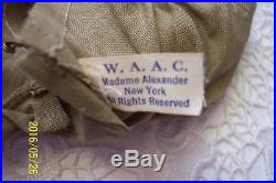 MADAME ALEXANDER COMPOSITION WAAC DOLL in COMPLETE TAGGED WWII 1943 UNIFORM