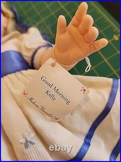 MADAME ALEXANDER GOOD MORNING KELLY 20 DOLL #29930 HANDTAG Girl Blonde Dress Blu