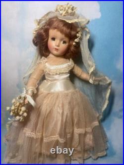 MADAME ALEXANDER PETITE WENDY ANN BRIDE IN PINK ENSEMBLE 1950, Very RARE