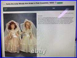 MADAME ALEXANDER PETITE WENDY ANN BRIDE IN PINK ENSEMBLE 1950, Very RARE