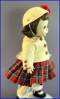 MADAME ALEXANDER VINTAGE 69 YEAR OLD DOLL 1955 SLW Red plaid skirt Train Journey