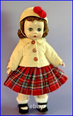 MADAME ALEXANDER VINTAGE 69 YEAR OLD DOLL 1955 SLW Red plaid skirt Train Journey