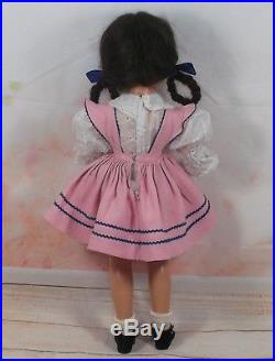 MARGARET O'BRIEN doll Madame Alexander 18 Hard Plastic 40's era pink jumper