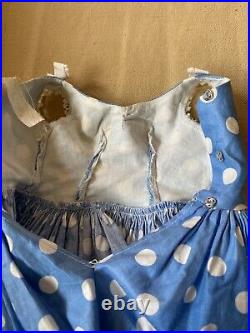 MA Brunette Cissy Doll in 1956 Blue Polkadot Sun Dress