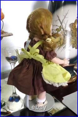 MA Madame Alexander Wendy Kin BKW Braid DOLL in Yellow Pinafore Brown Dress 2593