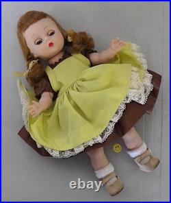 MA Madame Alexander Wendy Kin BKW Braid DOLL in Yellow Pinafore Brown Dress 2593
