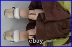 MA Madame Alexander Wendy Kin BKW Braid DOLL in Yellow Pinafore Brown Dress 2593