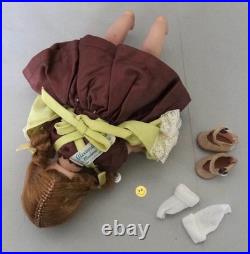 MA Madame Alexander Wendy Kin BKW Braid DOLL in Yellow Pinafore Brown Dress 2593