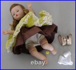 MA Madame Alexander Wendy Kin BKW Braid DOLL in Yellow Pinafore Brown Dress 2593