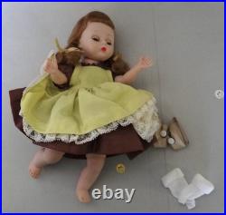 MA Madame Alexander Wendy Kin BKW Braid DOLL in Yellow Pinafore Brown Dress 2593