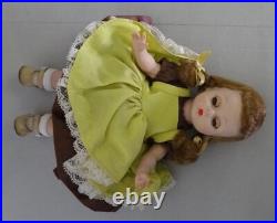 MA Madame Alexander Wendy Kin BKW Braid DOLL in Yellow Pinafore Brown Dress 2593